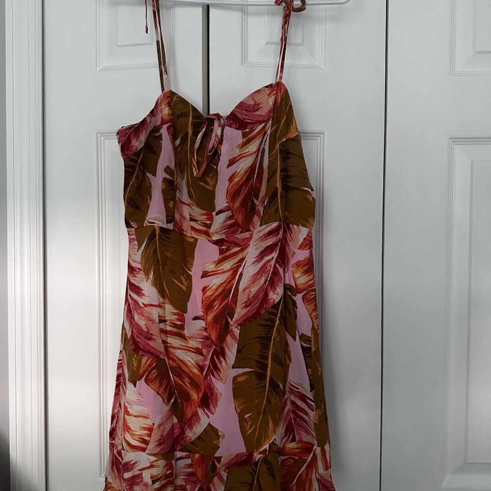 Tropical Leaf Print Dress